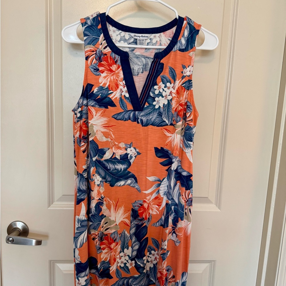Tommy Bahama Floral Dress in Blue and Orange (Worn Once)